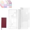 Sinbana 2 Pz Copertina Trasparente per Hobonichi Weeks, 20,8x19,8cm Protezione Planner in PVC con 5 Etichette Adesive e Modello di Pianificazione in Metallo Impermeabile Custodia Protettiva per Notebook