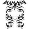BBTO Gemme Adesivi per Viso 2 Fogli di Strass di Carnevale Adesivi per il Corpo di Halloween Glitter Adesivi per Occhi Fronte del Festival per Cosplay Mascherata Festa del Trucco, Nero (Stile Fashion)