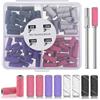 Nogeqi 82 piccoli accessori per tagliaunghie 80/120/180/240 con 2 punte per unghie da 3,4 mm, per unghie, manicure, pedicure, nail art