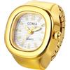 Oidea Orologio da dito per donne e uomini: semplice quadrante quadrato analogico al quarzo orologio ad anello con cinturino elastico in acciaio inossidabile