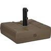 EasyComfort Base per Ombrellone da Giardino Riempibile con Maniglia in HDPE e Acciaio, 49x49x36.5 cm, Marrone