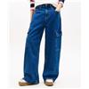 Tommy Hilfiger Jeans cargo larghi a vita media Dark Blue Denim Donna