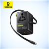Baseus Caricatore GaN da 70 W Adattatore da viaggio universale EU/UK/USA/AUS Cavo retrattile da 70 W integrato 2AC 2 USB-A Tipo-C Ricarica rapida