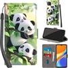PHINIENLAND Cover per Xiaomi Redmi 9C / Redmi 10A custodia portafoglio Pandas | 3 scomparti carte, 1 tasca banconote, Chiusura magnetica, Supporto, Pelle PU flip cover per Xiaomi Poco C3