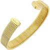 Breil, Collezione Stylize, Bracciale Donna Bangle in Acciaio Armonico Color Oro Effetto Specchiato, Flessibile e Comodo, Stile Vintage, Gioielli Donna