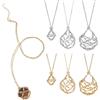 PH PandaHall 6 pz Collana con Porta Cristallo, 3 Dimensioni 304 Collana con Gabbia di Cristallo In Acciaio Inossidabile Supporto per Pietra Vuoto Regolabile per Gioielli Fai Da Te