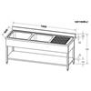Fimar attrezzature per la ristorazione p GD166BL2 Lavello aperto con 2 vasche a sinistra dim.1600 x 600 x 950h
