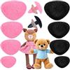 Nogeqi 32 naselli di sicurezza in peluche per animali all'uncinetto, naselli di sicurezza floccati per amigurumi, naselli neri con rondelle, 4 misure (11-18 mm) per orsacchiotti fai da te
