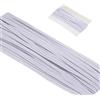 Nogeqi Elastico da 21 metri, colore bianco, 3 mm, elastico per pantaloni, larghezza elastico, elastico largo, elastico in gomma, elastico per cappelli, elastici, altamente flessibili per fai da te e