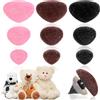 Ouligay 90 naselli di sicurezza Flocking per animali all'uncinetto, in plastica, per animali, nero, marrone, rosa, in 3 misure, amigurumi per naso, cani, lepre, marionette, fai da te, 12/15/20 mm