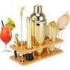 OBALY Bartender Kit 11-Piezas Coctelera-Mezclador para Cócteles 25oz Boston Shaker-Accesorios de Bar con Elegante Soporte de Bambú Mix Drink Shaker Kit Kit Martini…