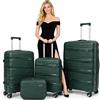 PROVITERA Set 4 Valigie Rigide e Beauty Case da Viaggio Verde Oliva e Maniglia Telescopica