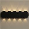 BAKAJI Applique da Muro 10 Led Lampada a Parete Nero con Luce Bianco Caldo 26x8x3cm