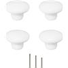 ShipeeKin 4x Bianco Pomello Cabinet Retrò Tondo Ceramica Cassetto Cucina Maniglia Tirare 32mm