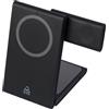 Stazione di ricarica wireless 15W 3-in-1 in ABS riciclato Valerio personalizzate o neutre