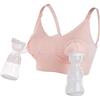 LEAPOVER Tiralatte da donna a mani libere, pompa per allattamento al seno, reggiseno regolabile per maternità, Nero , M