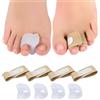 Viexpand 8 Correttore DitaPiedi,4 Pcs Separatori per Dita Dei Piedi+4 Pcs Bende Imbottite per Correggere le Dita a Martello,Protezione Dito del Piede,Correttore Piedi,SeparatoreDita Piede,Bende Imbottite