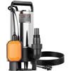 VEVOR Pompa Sommergibile per Pozzetto 710W, 20000 L/H, per Acque Sporche e Pulite in Acciaio Inox con Interruttore a Galleggiante Automatico, Cavo Lungo, Sollevamento max. 9 m, per Piscine, Giardino