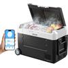 VEVOR Frigorifero Portatile a Compressore da Auto CC 12V/24V CA 100-240V, Frigo Portatile per Campeggio Viaggio Pesca Capienza 35 Litri Contenitore -20 a 20 °C Doppia Zona con Ruote Controllo APP