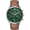 Fossil Orologio Neutra da uomo, movimento cronografo al quarzo con cinturino in pelle