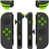 eXtremeRate Tasti Kit per Joycon,Pulsanti Direzionali ABXY SR SL L R ZR ZL Trigger Grilletto Molle Ricambio per Nintendo Switch/OLED Controller con Cacciaviti,Senza Joycon-Trasparente Verde Limone