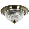 Licht-Erlebnisse Lampada da soffitto metallo vetro in ottone anticato IP44 bagno cucina Ø31 cm E14 plafoniera rotonda Art Nouveau a 2 luci sala da pranzo BARMSTEDT