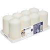 Horeca Candles - Candele a Colonna Avorio - Ø 8 x 15 cm - Set da 8 Candele Decorative - Lunga Durata 60 Ore - Cero Inodore - Cera di Paraffina - Antigoccia - Senza fumo - Qualità RAL