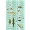 Rasch Carta da parati 532081 - Carta da parati fotografica su tessuto non tessuto con rettili e abitanti acquatici in blu e verde della collezione Onszelf Stories - 3,00 m x 2,00 m (lunghezza x