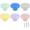 ShipeeKin 6x Colorate Pomelli per Cassetti 32MM Pomelli Rotondi in Ceramica Pomelli per Mobili Manopole per Cassetti e Cucine Pomolo per Mobile Pomelli per Porta da Cucina Camera dei Bambini