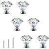 ShipeeKin 6x Pomelli di Cristallo Maniglie 30mm Trasparente per Mobili da Cucina, Bagno Cassetti Cassettiera Armadio Ante