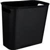 rejomiik Piccolo cestino per la spazzatura da 3,5 galloni, in plastica, con manici per bagno, camera da letto, ufficio, casa, dormitorio, cucina, rettangolare, nero