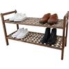 Relaxdays scarpiera in Acacia, 6 posti, 2 Ripiani impilabili, 41x69x26 cm Naturale
