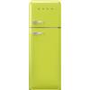 Smeg linea Anni '50 Smeg Frigorifero doppia porta con cerniere a destra a libera installazione FAB30RLI6 finitura verde lime da 60 cm