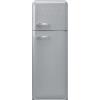 Smeg linea Anni '50 Smeg Frigorifero doppia porta con cerniere a destra a libera installazione FAB30RSV6 finitura silver da 60 cm