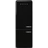 Smeg linea Anni '50 Smeg Frigorifero combinato con cerniere a sinistra a libera installazione FAB38LBL6 finitura nero da 71 cm - IN PROMOZIONE FINO AL 30/06