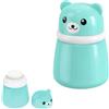 DEARBAG Box in Plastica di Conservazione Talco per Bambini con Colino e Piumino, Contenitore Portatile a Forma di Orso (Vuoto) per Cipria in Polvere Sfusa, Scatola con Piumino per Talco (Blu)