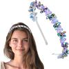 Flayem Fascia con strass scintillante arcobaleno cristallo viola fiore festa accessori per capelli per donne e ragazze