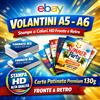 100 250 500 1000 Volantini Flyers A5 A6 a Colori HD Fronte Retro Patinata 130g