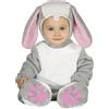 FIESTAS GUIRCA | Costume Coniglietto Baby (18-24 Mesi) - Tutù, Coda, Cappello e Piedini - Costumi da Animali per Neonati Unisex - Ideale per Feste in Maschera, Carnevale e Halloween - Grigio e Rosa