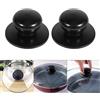 Yosoo 2 pomelli per coperchio casseruola, pentole, bollitore, maniglia per cucina, universale, in vetro, pentola, ricambio (nero) (stile 2)
