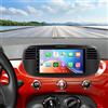 Hikity 4+64G Android Wireless CarPlay Autoradio per Fiat 500 2007-2015 Bluetooth Stereo Auto con Schermo da 7 Pollici Touchscreen con Android Auto Senza Fili Supporto GPS/WiFi M/RDS+Retrocamera