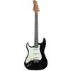 EKO GUITARS - Chitarra Elettrica Mancina, ST-300, LH, Corpo in Pioppo, Manico in Acero, Tastiera in Laurel, Pickup SSS, Ponte Tremolo, Design Strat Vintage, Colore Black