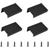 MOROBOR Maniglia Nera Mini a Scomparsa, 4pz Maniglia per Cassetti Moderna a Angolo Retto, in Lega di Alluminio, Invisibile, per Armadio, Hardware per Cassetti/50mm