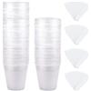 HOVEOX 100 vasi per piante da 7,6 cm, con 100 etichette per piante, in plastica trasparente, vasi da giardinaggio per piante grasse, piante grasse per piantine, verdure grasse