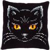 VERVACO Kit Cuscino Punto Croce GATTO NERO Set Ricamo Principianti Cuscini Gobelin Decorativi ca. 40 x 40 cm Accessori Per Lavoretti Creativi DIY Casa Decor Hobby Adulti Cross Stitch