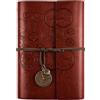 Asten Diario di Viaggio in Pelle, Ricaricabile, con Rilegatura a Spirale Vintage, Quaderno di Viaggio Taccuino in Pelle, con Carta a Righe, Regalo per Ragazze, Ragazzi A6, 18 x 13 cm, colore: rosso marrone