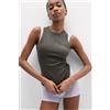 Intimissimi Canotta A Costine In Cotone Lamè Verde