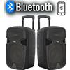 SHARD-LAB COPPIA CASSE AMPLIFICATE ACUSTICHE ATTIVE 900W 10" BLUETOOTH RADIO USB karaoke