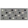 BIANCHERIAWEB Tappeto 55x280 cm Passatoia Runner Cucina Antiscivolo Lavabile Disegno Square Suardi, Grigio