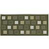 BIANCHERIAWEB Tappeto 55x190 cm Passatoia Runner Cucina Antiscivolo Lavabile Disegno Square Suardi, Verde Salvia